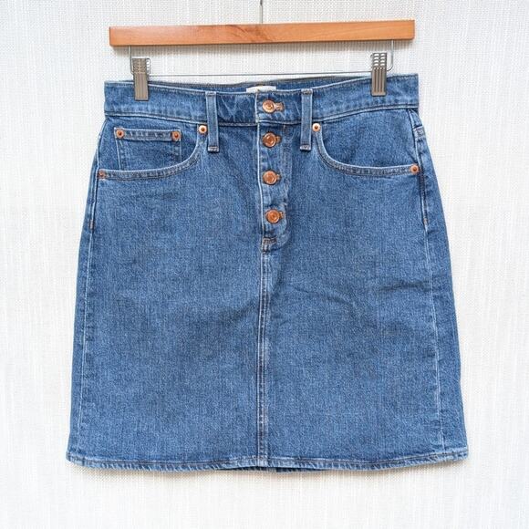 J.Crew Denim A-line Button Front Short Skirt, size 26 - Picture 1 of 8